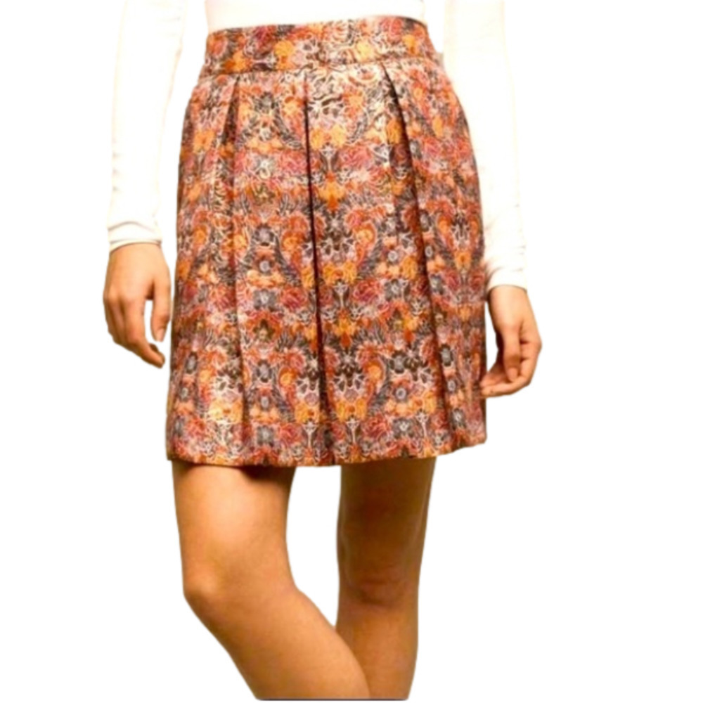 Maeve MULTI COLOURED BROCADE GOLD METALLIC SKIRT - size small